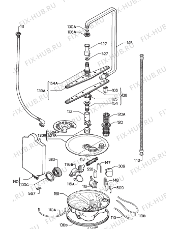 Взрыв-схема посудомоечной машины Tricity Bendix BK450 - Схема узла Hydraulic System 272